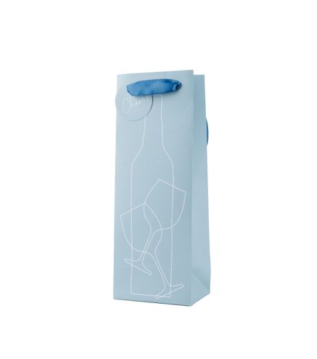 Blue 1 Bottle Bag