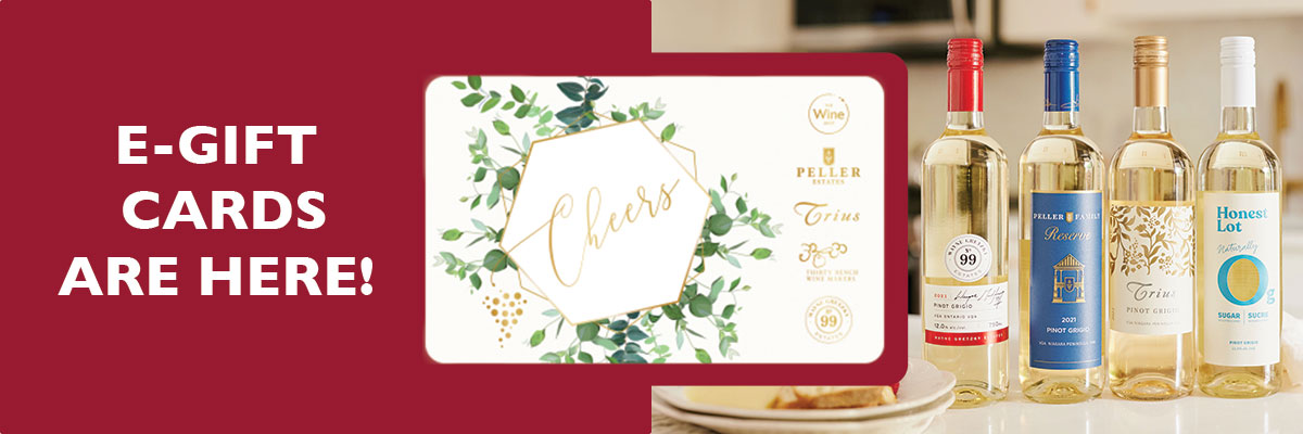 The perfect gift for wine lovers. Wine gift cards that can be used for tours, tasting and more at our Niagara wineries and The Wine Shop.